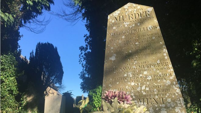 Murder stone in St Catwg's church