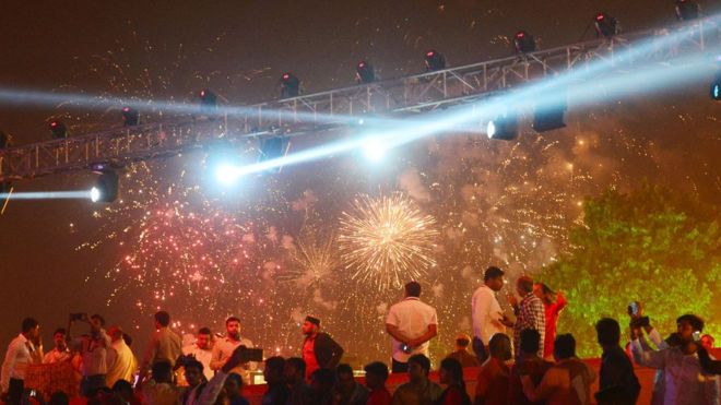Fireworks during Diwali