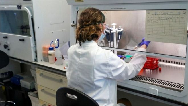 Scientist at the Oxford Vaccine Group's facility in Oxford on 24 June 2020