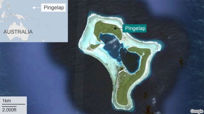 Карта, показывающая Pingelap