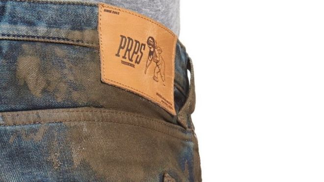 The mud-caked jeans being marketed by Nordstrom