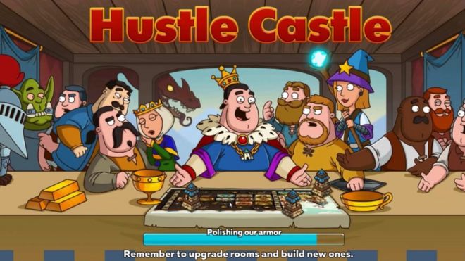 Экран загрузки из игры Hustle Castle