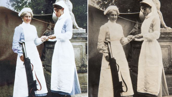 Изображение медсестры с рядовым одетым как медсестра