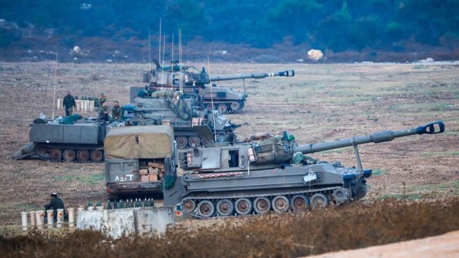 Танки на границе с Ливаном