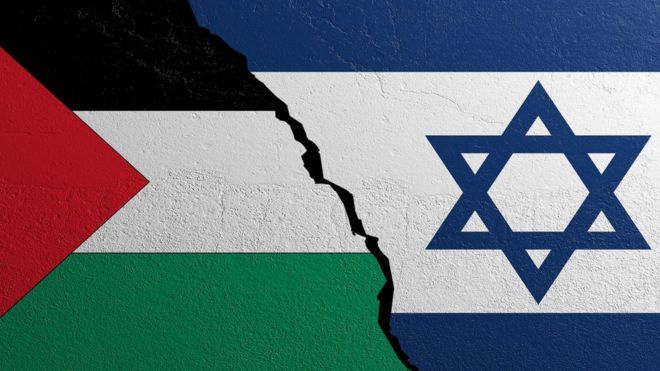 Палестинский и израильский флаги