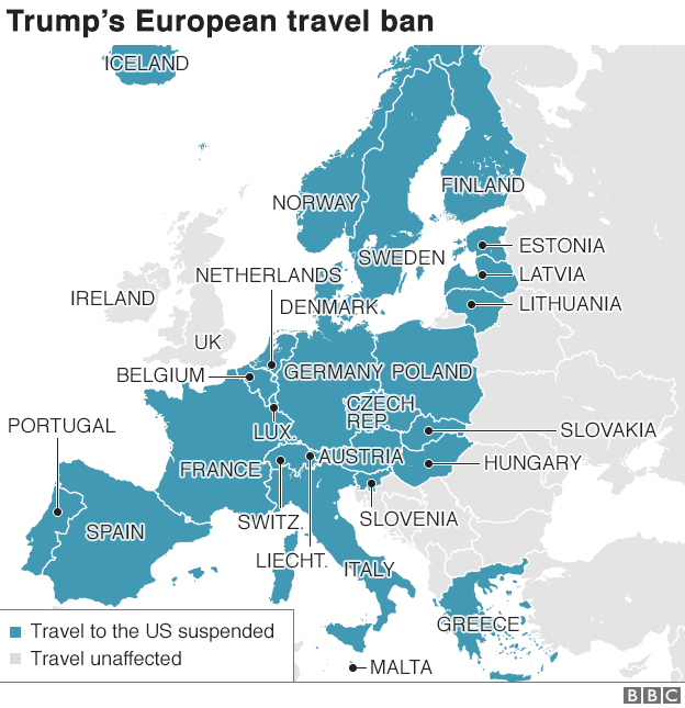 Страны, попавшие под запрет на поездки в США