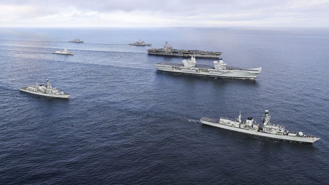Корабли США и Королевского флота у Шотландии