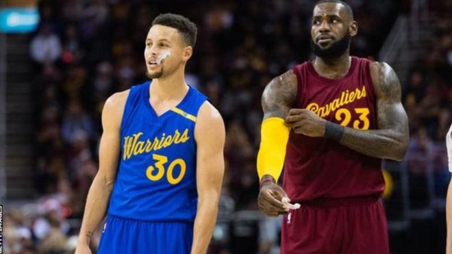 Steph Curry wa Golden State worriors na Lebron James wa Cavaliers