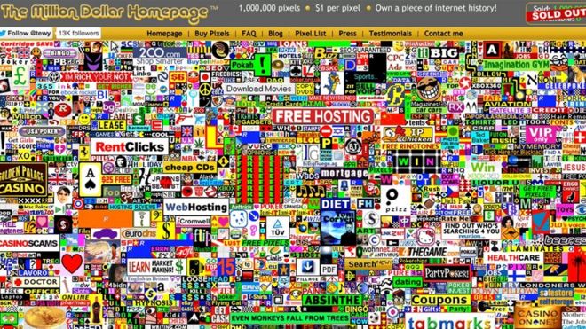 Million Dollar Homepage Ð½ÑÐ½Ðµ Ð¿Ð¾Ð»Ð½Ð° ÑÑÑÐ»Ð¾Ðº Ð½Ð° ÑÐ¶Ðµ Ð½ÐµÑÑÑÐµÑÑÐ²ÑÑÑÐ¸Ðµ ÑÐ°Ð¹ÑÑ