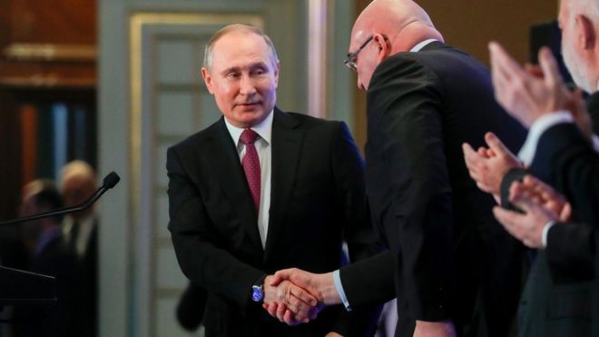 Путин на встрече с бизнесменами на съезде РСПП