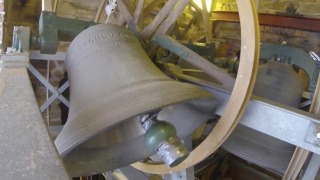 Bells that were silent for 40 years return to Car Colston church - BBC News