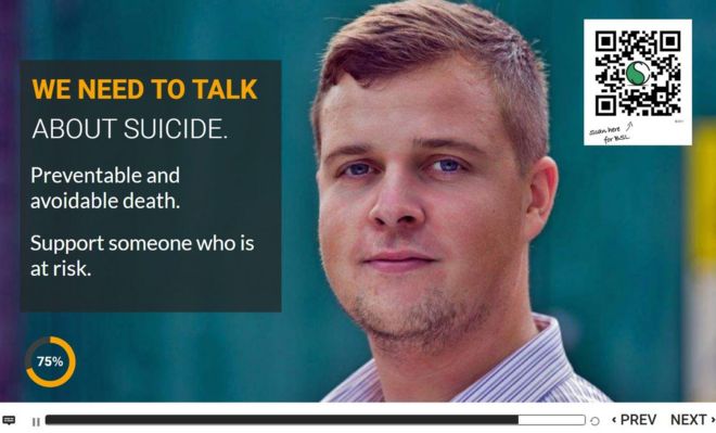 Скриншот тренировки по предотвращению самоубийств