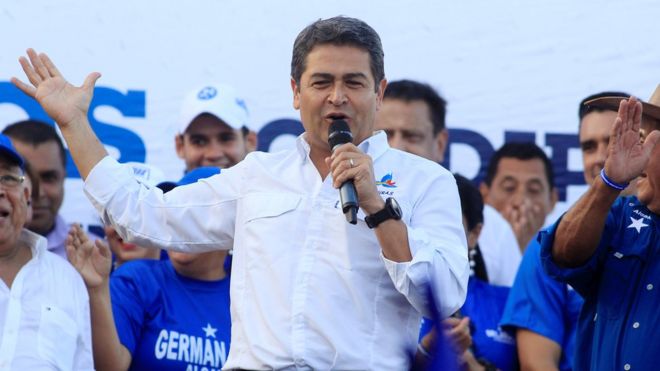 Juan Orlando Hernández en campaña.