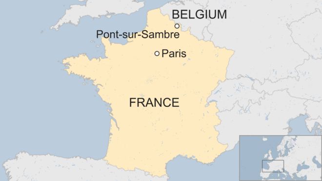 Карта Пон-сюр-Самбре во Франции