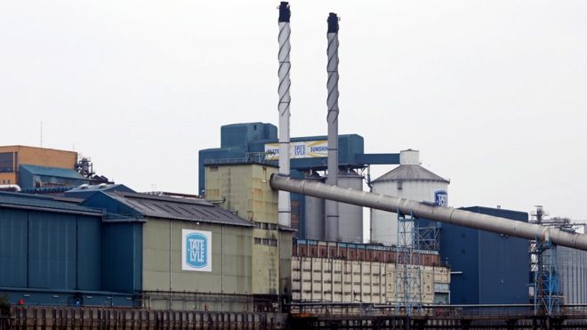 Общий вид Tate & Lyle сахарный завод в Лондоне