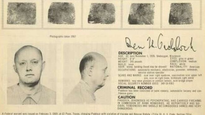Boletín del FBI con la búsqueda de Benjamin Paddock (Foto: FBI)