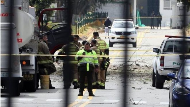 Primeras imágenes tras explosión de carro bomba en Bogotá