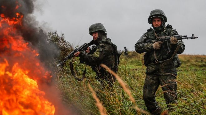 Russian troops training in Belarus, 18 Sep 17