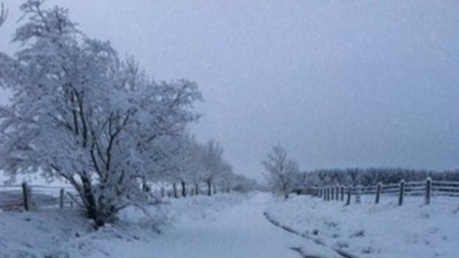 Снежный пейзаж на шотландских границах