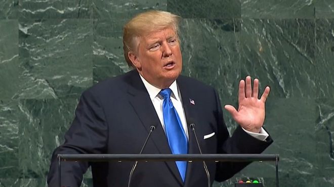 Дональд Трамп выступает на Генассамблее ООН