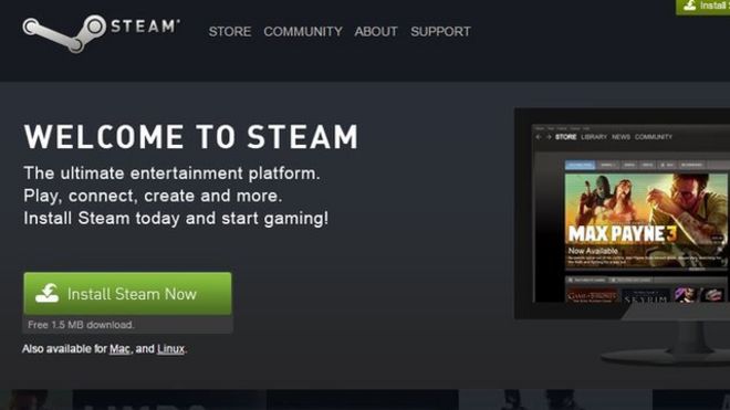 Домашняя страница Steam