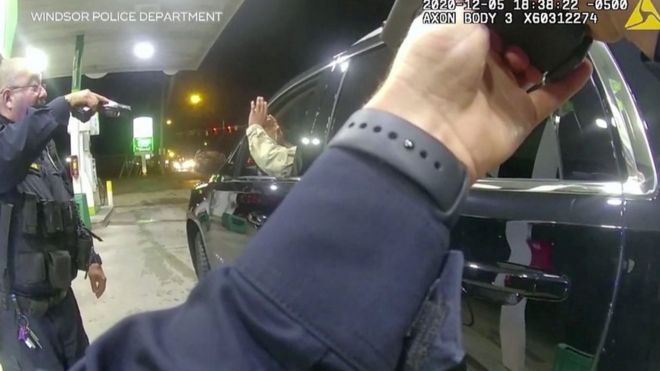 Screenshot from police officer's bodycam footage