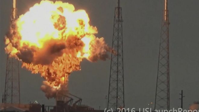 Moment the Falcon 9 rocket exploded