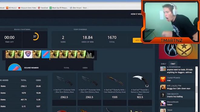 Тревор Мартин играет в CSGO Lotto