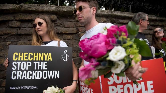 Акция в поддержку чеченских геев в Британии
