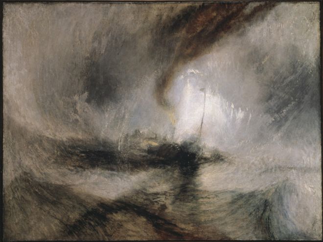 JMW Turner - Snow Storm - пароход с устья гавани, экспонируется 1842