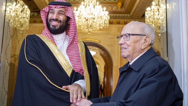وصف ولي العهد السعودي الرئيس التونسي بقوله إنه "مثل والدي"