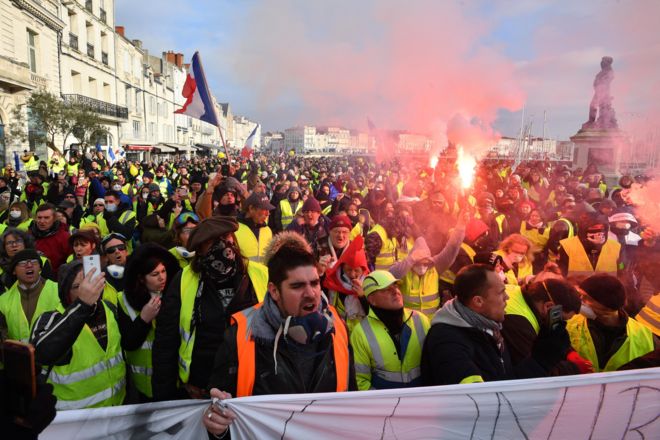 Акция протеста в Ла-Рошели 5 января 2019 года