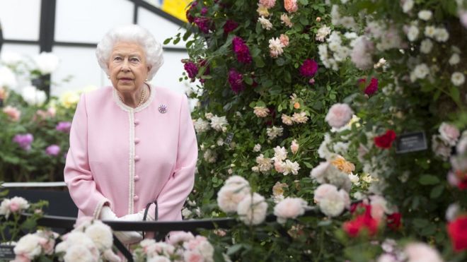 Королева на выставке цветов в Челси в 2018 году