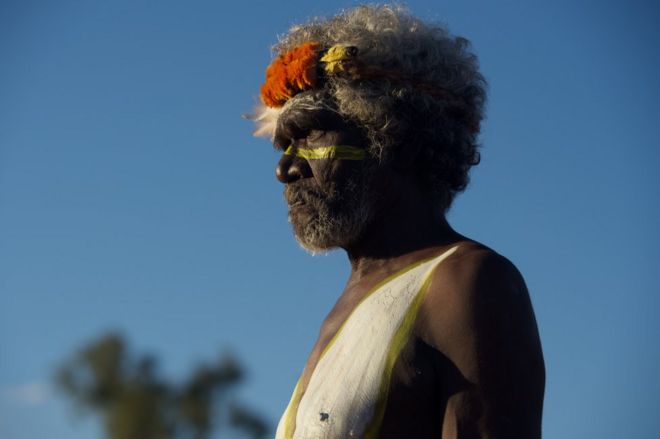 Лидер сообщества из Arnhem Land на церемонии открытия