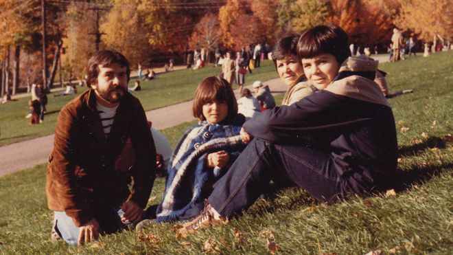 Karin Arroyo and her family in Montreal