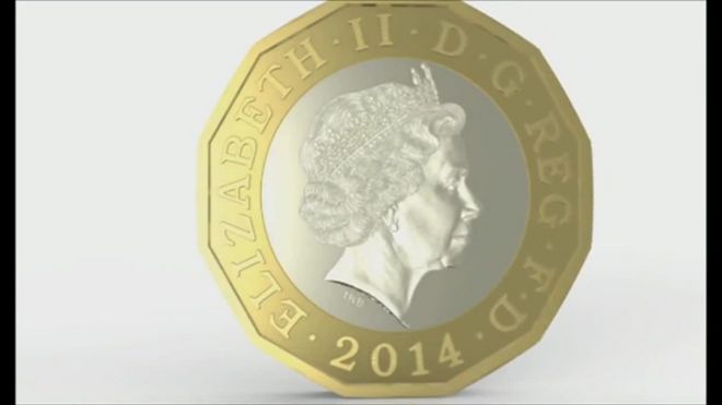 英国で新1ポンド硬貨 28日から流通開始 cニュース