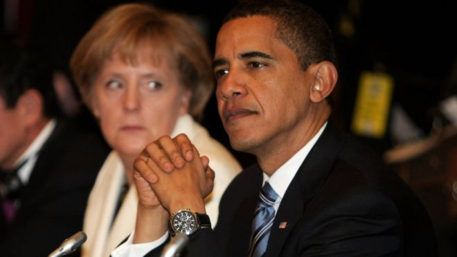 Обама и Меркель, Лондон 2009