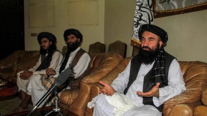 Taliban liderlerinin Salı günü Kandahar'da düzenledikleri basın toplantısı