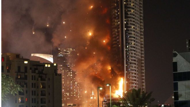 пожар в отеле в Дубае