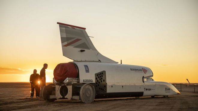 Bloodhound racer stored in Coventry Museum as funding hunt starts - BBC News