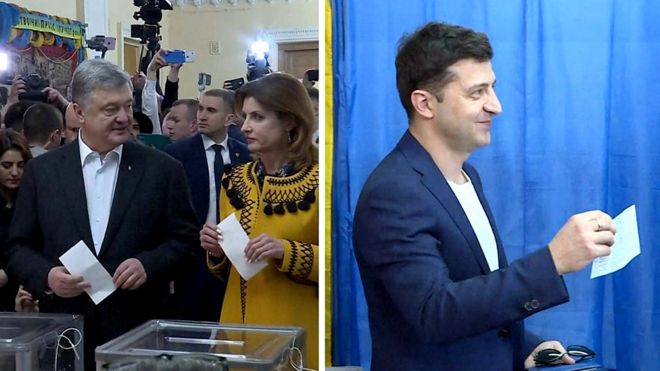 Порошенко и Зеленский проголосовали в Киеве.