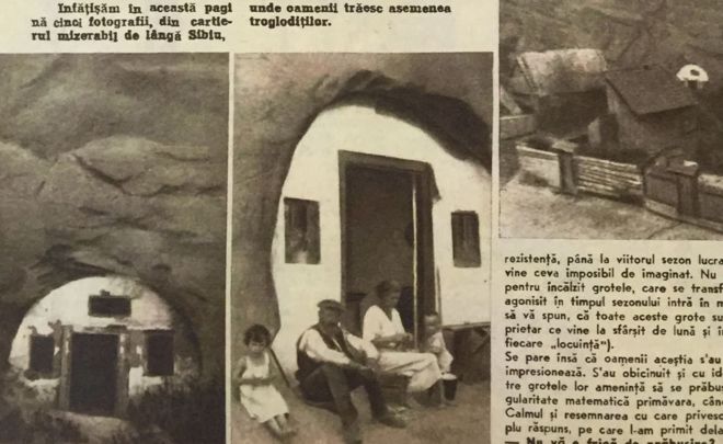 Вырезка из газетной статьи 1936 года о пещерных жилищах