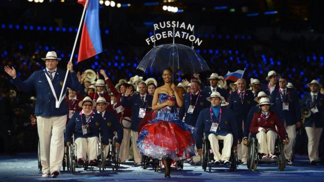 Delegación paralímpica de Rusia en Londres 2012.