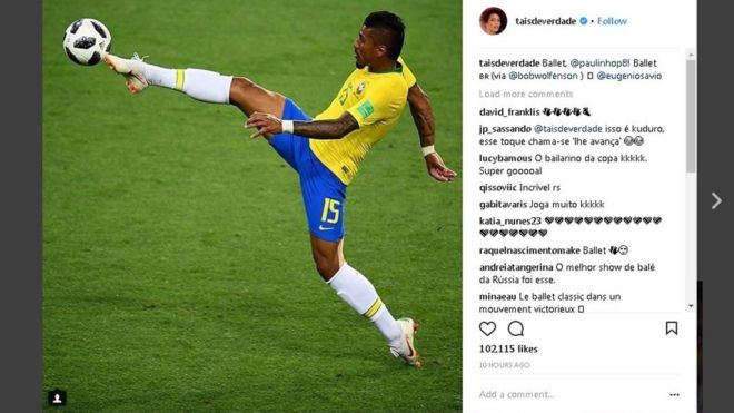 Instagram de Tais Araujo com foto de Eugenio