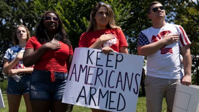 Manifestantes pro-armas en EE.UU.
