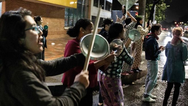 Cacerolazo en Bogotá