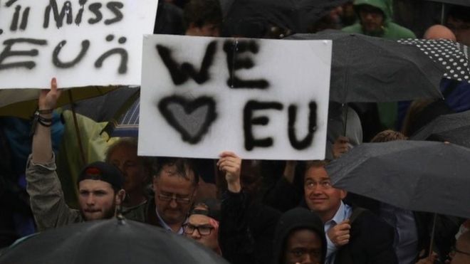 Тим Фаррон на митинге против Brexit в центре Лондона