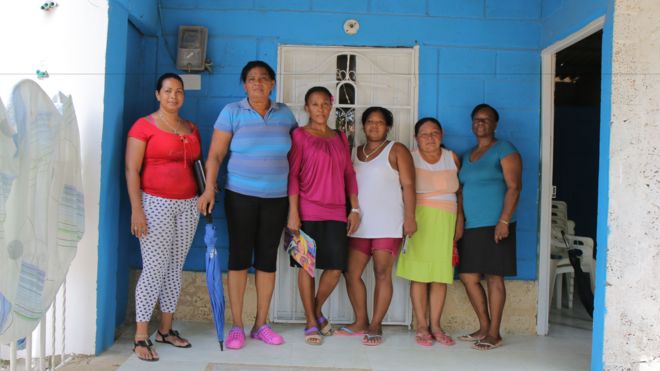 Las vecinas de la Ciudad de las Mujeres, en Turbaco, cerca de Cartagena.