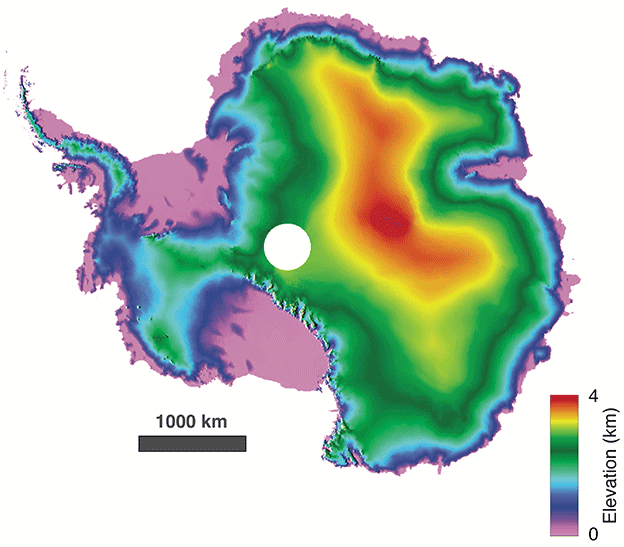Цифровая модель рельефа Антарктиды