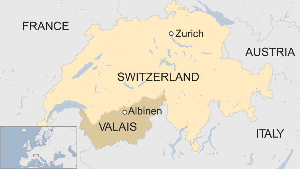 Карта BBC Альбинена в Швейцарии